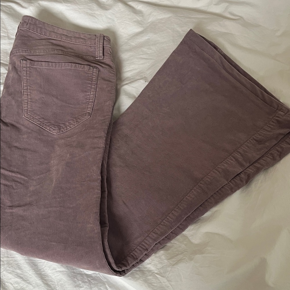 Free people corduroy lilac lavender flare pants low rise